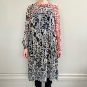 Isabel Marant 100% silk floral patterned long sleeve midi dress. ❤️